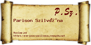 Parison Szilvána névjegykártya